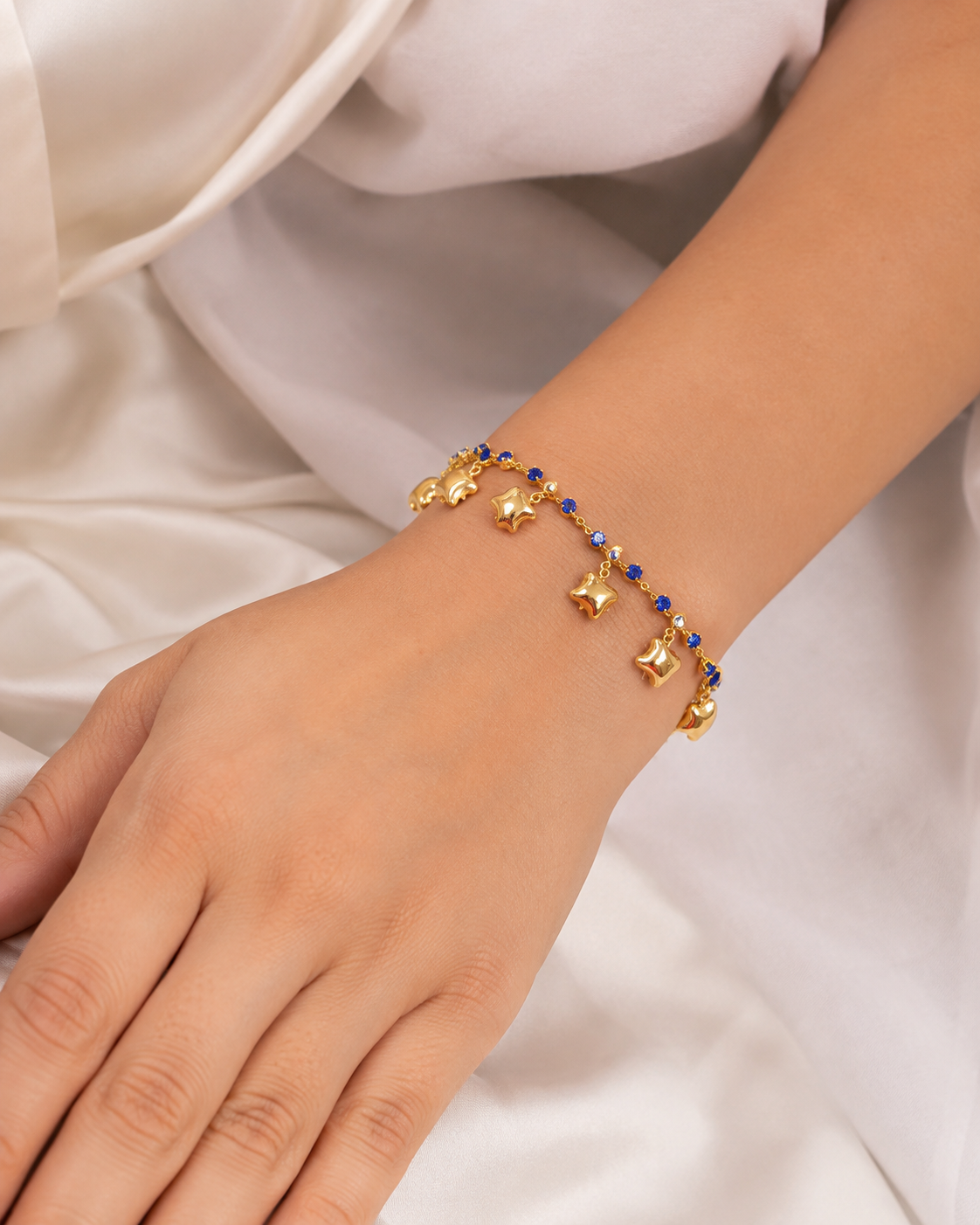 Elegant Gold Charm Anklet & Hand Bracelet for Women | Adjustable 2-in-1 Jewelry