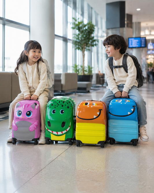 Kids' Carry-On Hard-Shell Suitcase | Fun Animal & Character Spinner Luggage