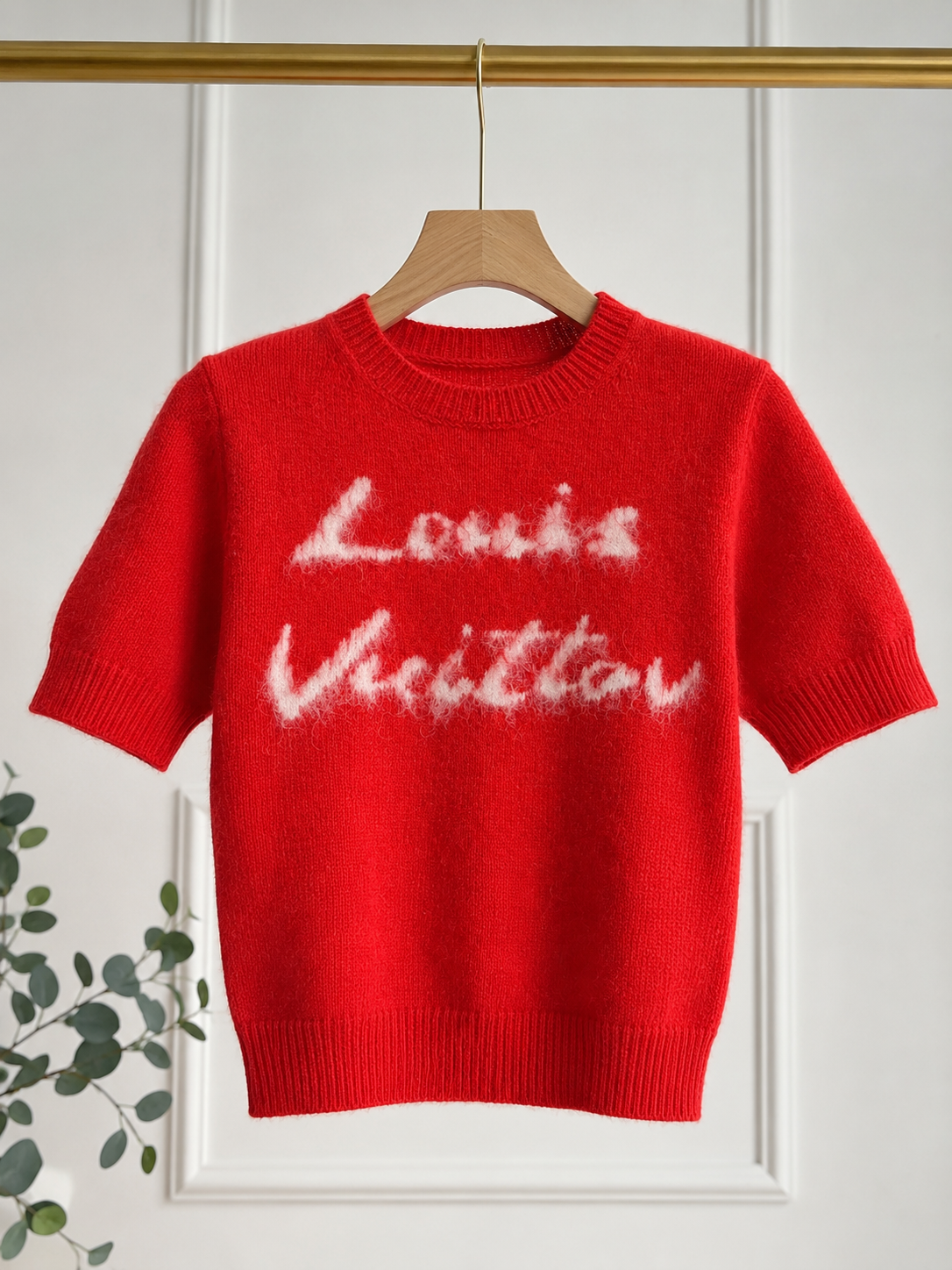 Women’s Short Sleeve Fuzzy Knit Sweater Top – Soft Crew Neck Fashion Pullover