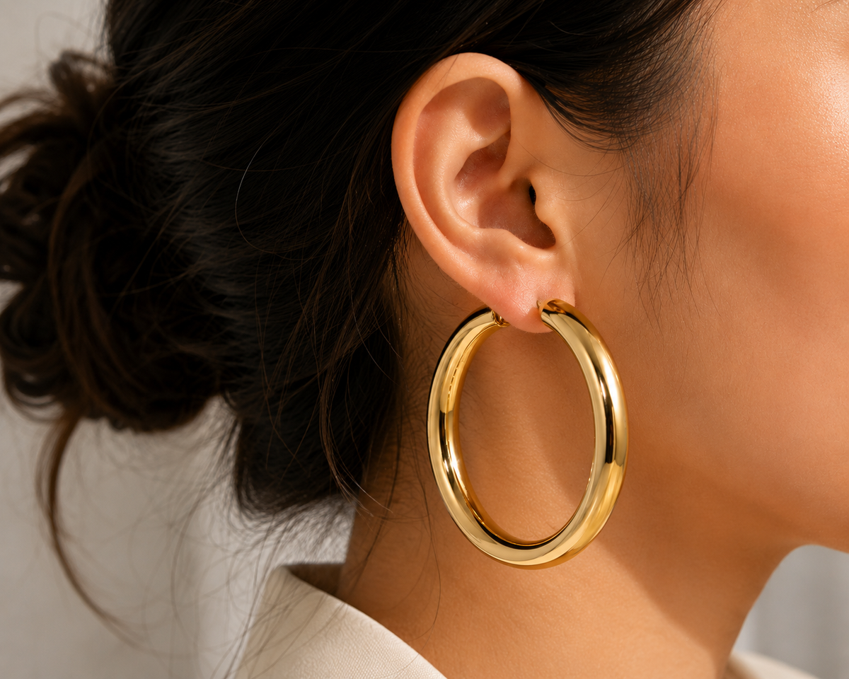 Chunky Gold Hoop Earrings – Bold Statement Large Hoops for Women #1