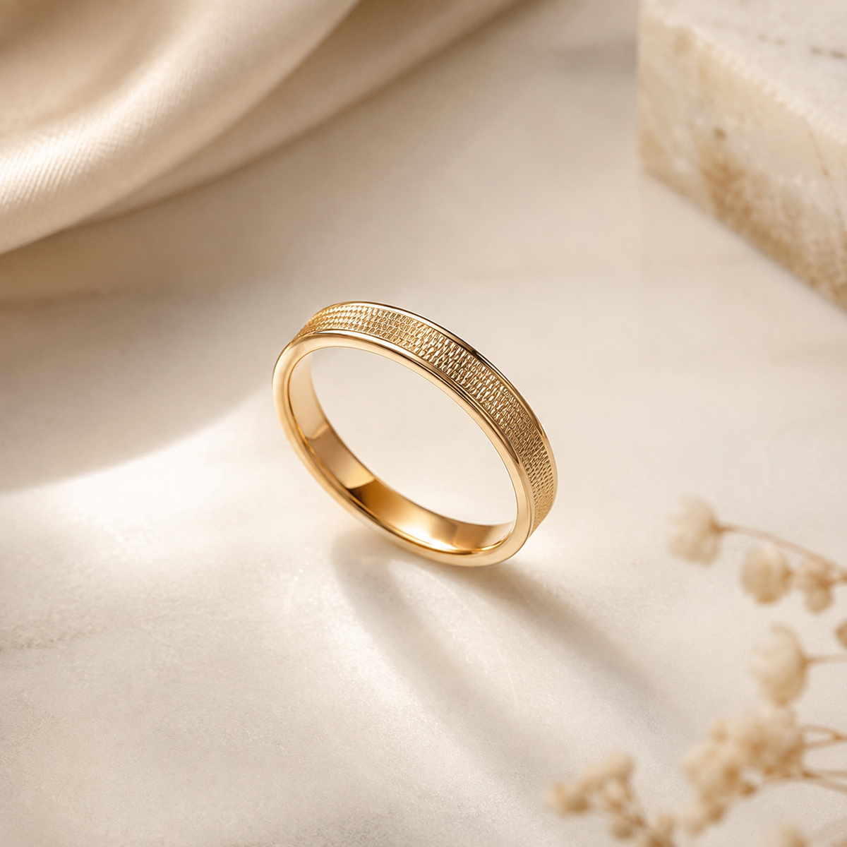 Textured 14k Gold plated Band Ring – Size 12