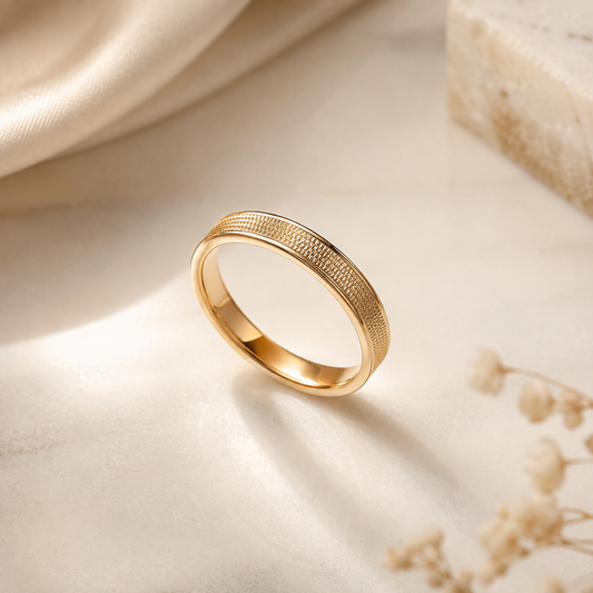 Textured 14k Gold plated Band Ring – Size 12