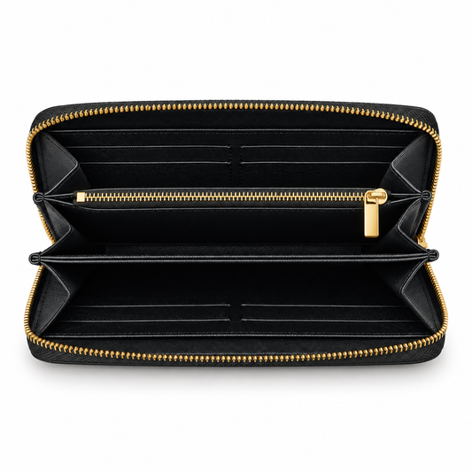 Luxury-Inspired Zip Around Long Wallet – Monogram & Checkered Styles