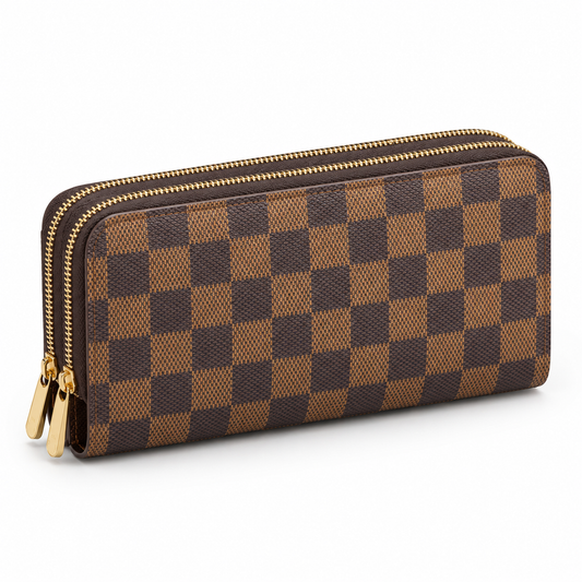Double Zip Around Long Wallet – Multi-Compartment Organizer Wallet