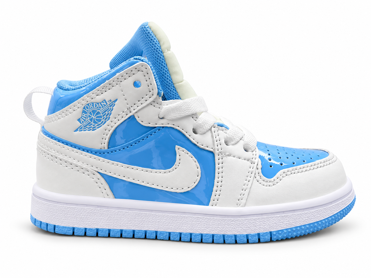 Kids’ Sky Blue & White High-Top Sneakers – US 9C