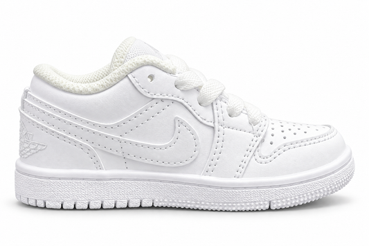 Kids’ All-White Low-Top Sneakers – US 7.5C