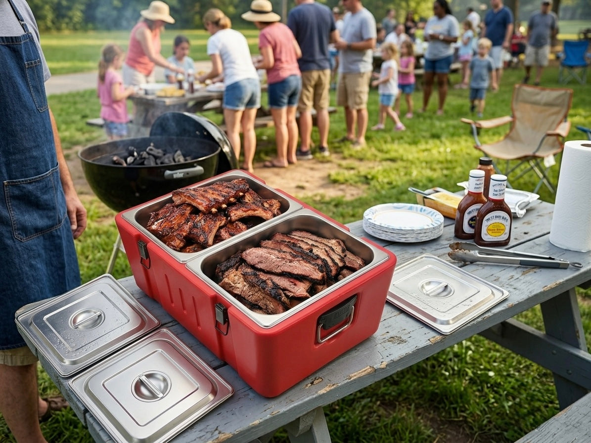 Commercial Insulated Food Warmer & Cooler with Stainless Steel Food Pans