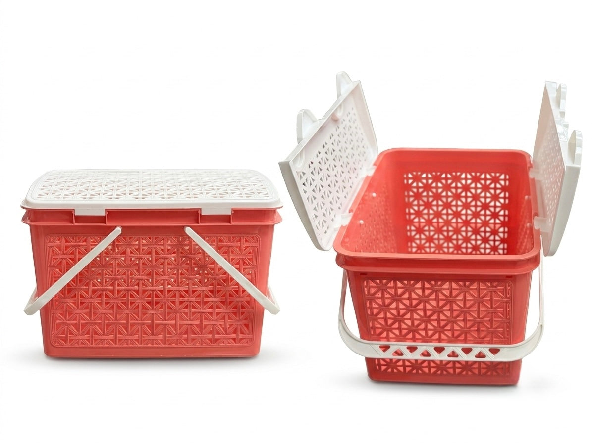 Woven Split Lid Picnic Basket
