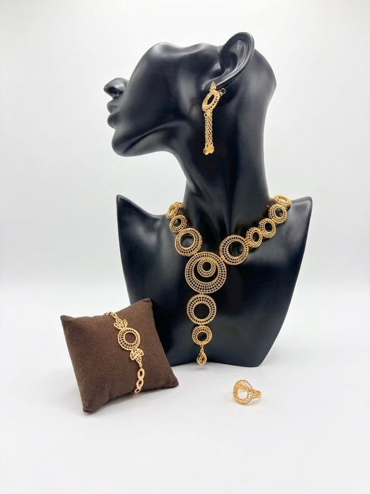 Concentric Circle Drop Necklace
