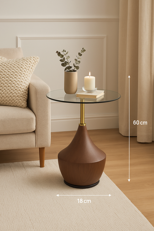 Modern Elegance Glass-Top Side Table – Sleek Style Meets Everyday Function