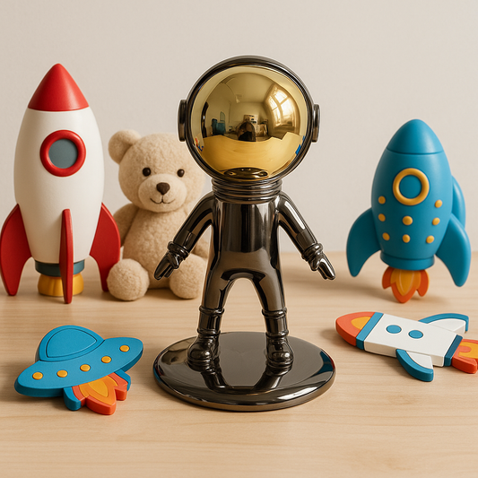 Silver Astronaut Figurine – Modern Space Decor Accent