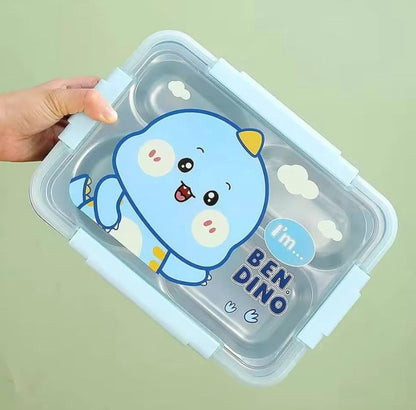 Kids Stainless Steel Lunch Box with Cute Cartoon Design – 1000ml