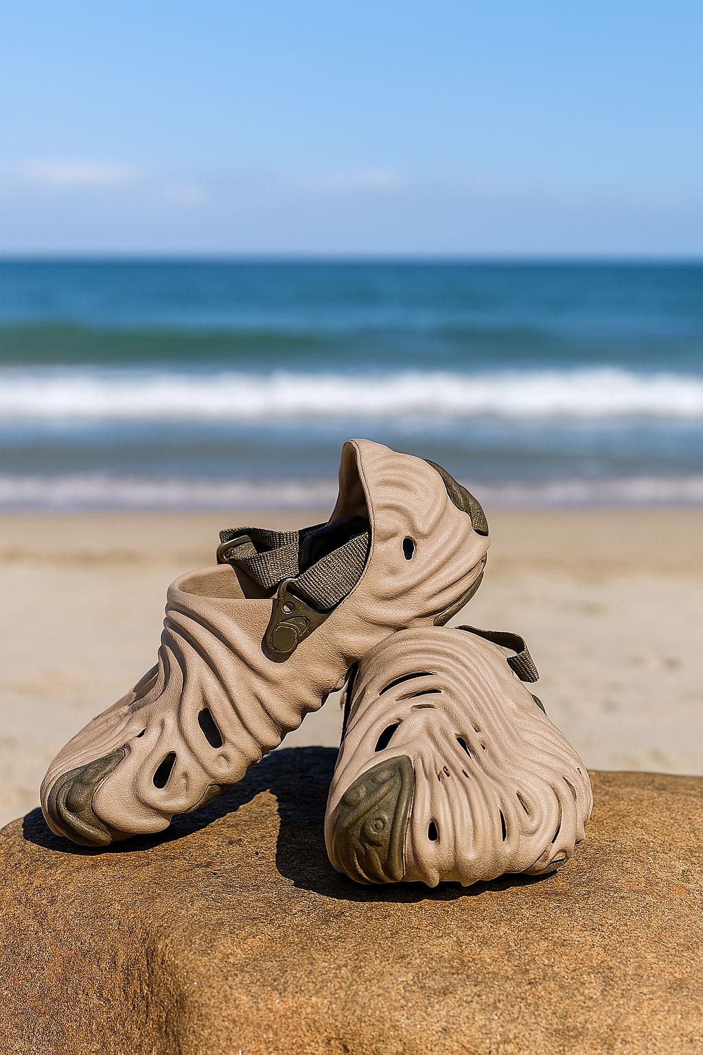 3D Wave Foam Clogs with Adjustable Strap – Matte Black