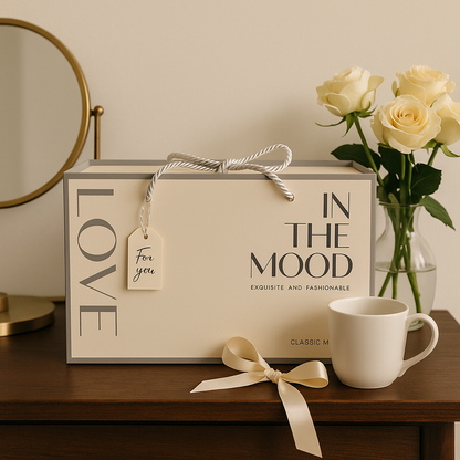 Electric Mug Warmer Set with Ceramic Mug & Spoon - Chic Box Packaging