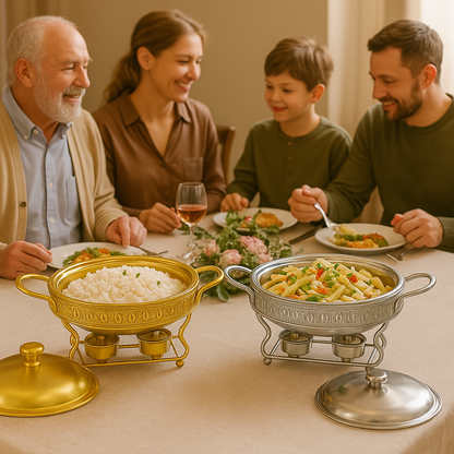 Elegant Stainless Steel Chafing Dish Food Warmer – Gold & Silver Options