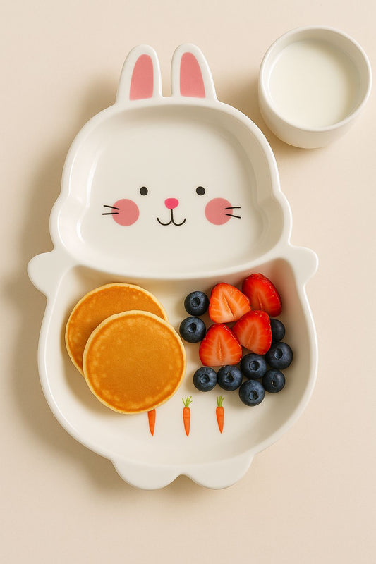 Cute Animal Divided Plates – Bunny & Bear Designs