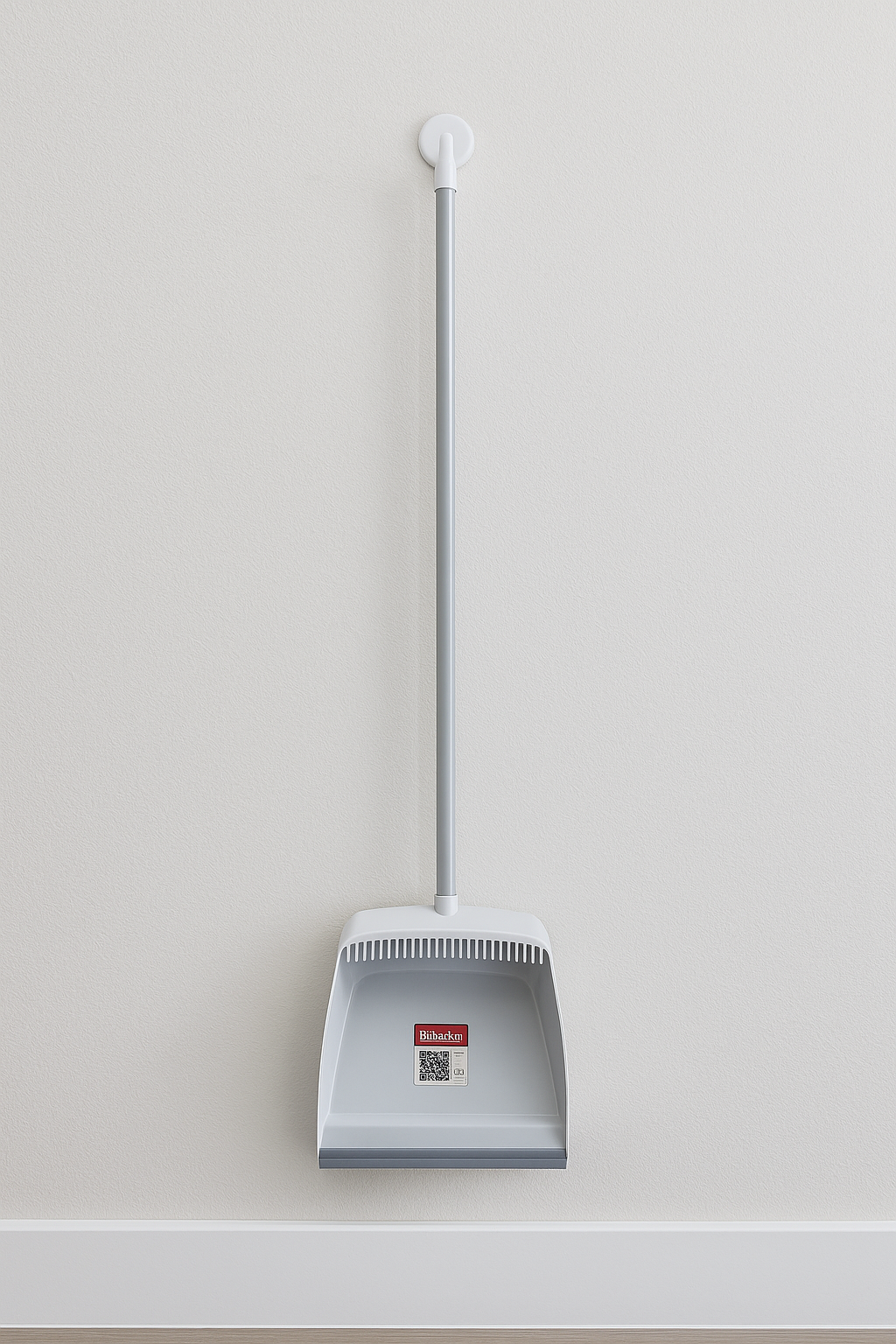 Tall Handle Dustpan with Rubber Lip and Broom Cleaning Teeth