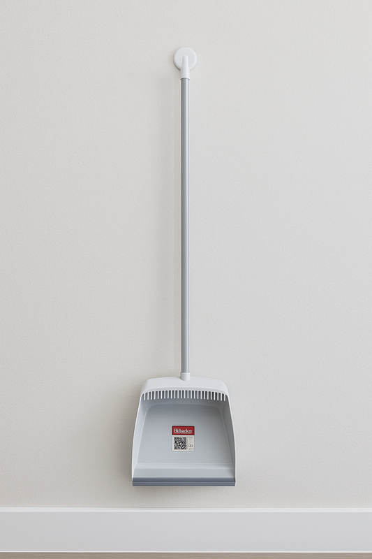 Tall Handle Dustpan with Rubber Lip and Broom Cleaning Teeth