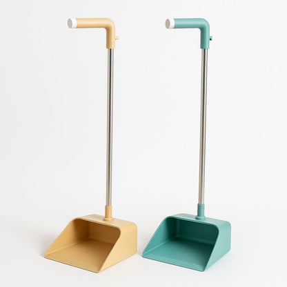 Compact Dustpan and Broom Set with Stainless Steel Handle