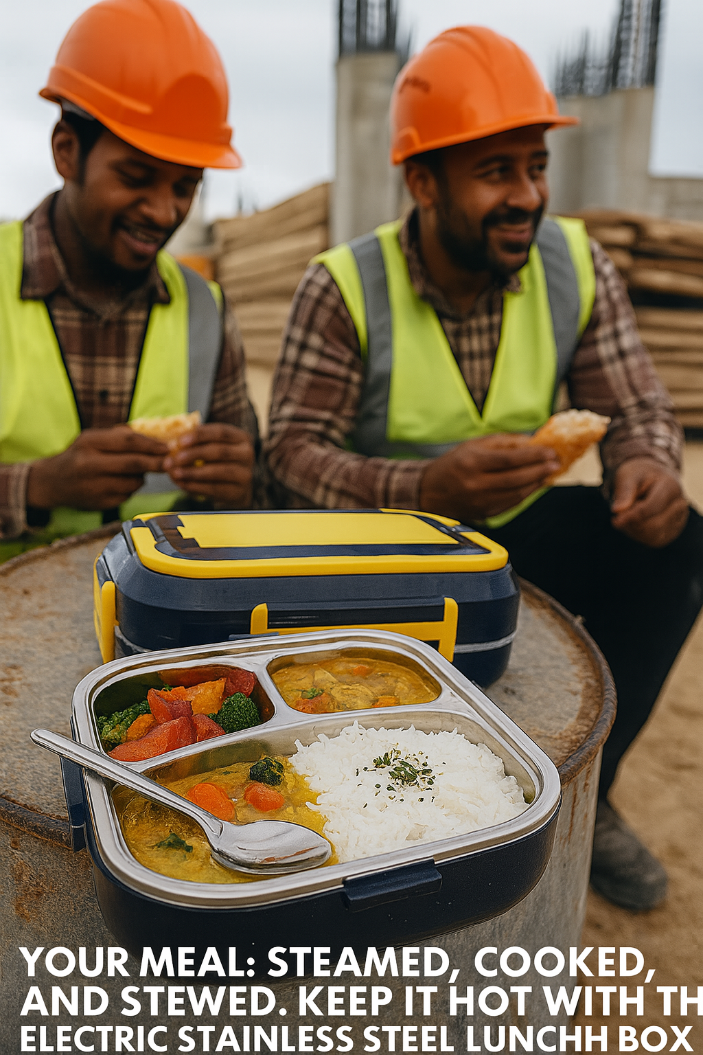 Electric Stainless Steel Lunch Box – 3 Grid | 1.5L | For Home, Office & Travel