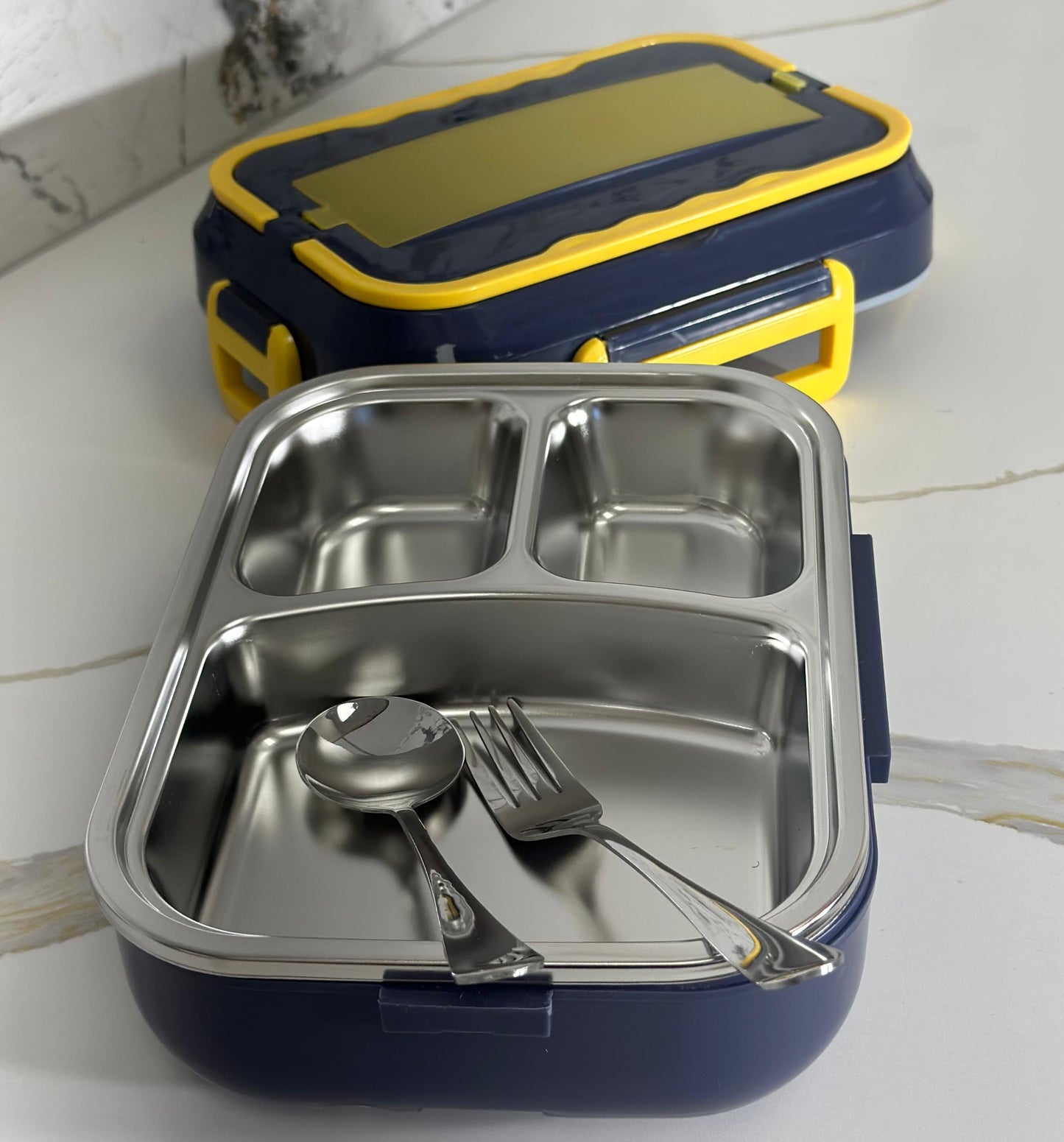 Electric Stainless Steel Lunch Box – 3 Grid | 1.5L | For Home, Office & Travel