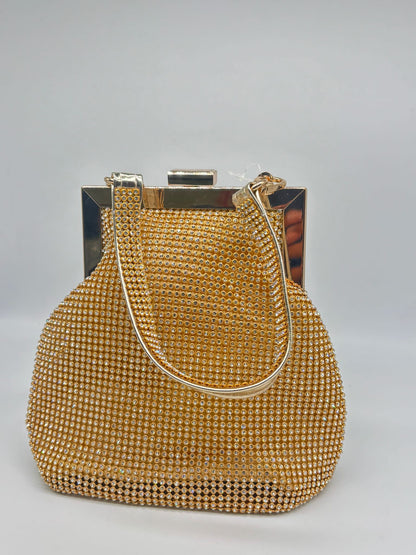 Elegant Rhinestone Evening Clutch Bag – Gold & Silver Options