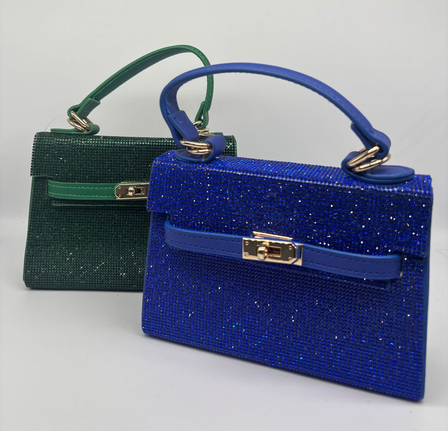 Title: Luxury Sparkle Crystal Handle Bag – Elegant Party Clutch