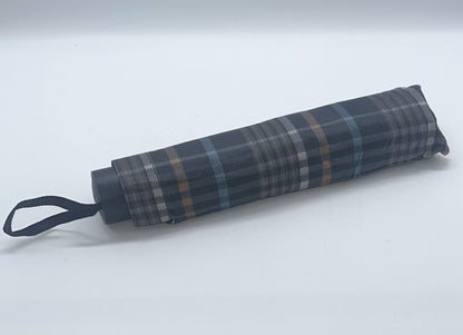 Plaid Compact UV Umbrella – 10-Rib, Windproof, Dual Use (Rain & Sun)
