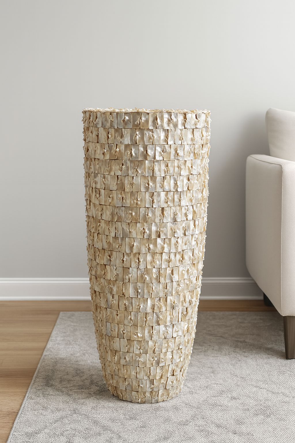 Tall Pottery Clay Vase with Handcrafted Resin Art – Natural Textured Finish