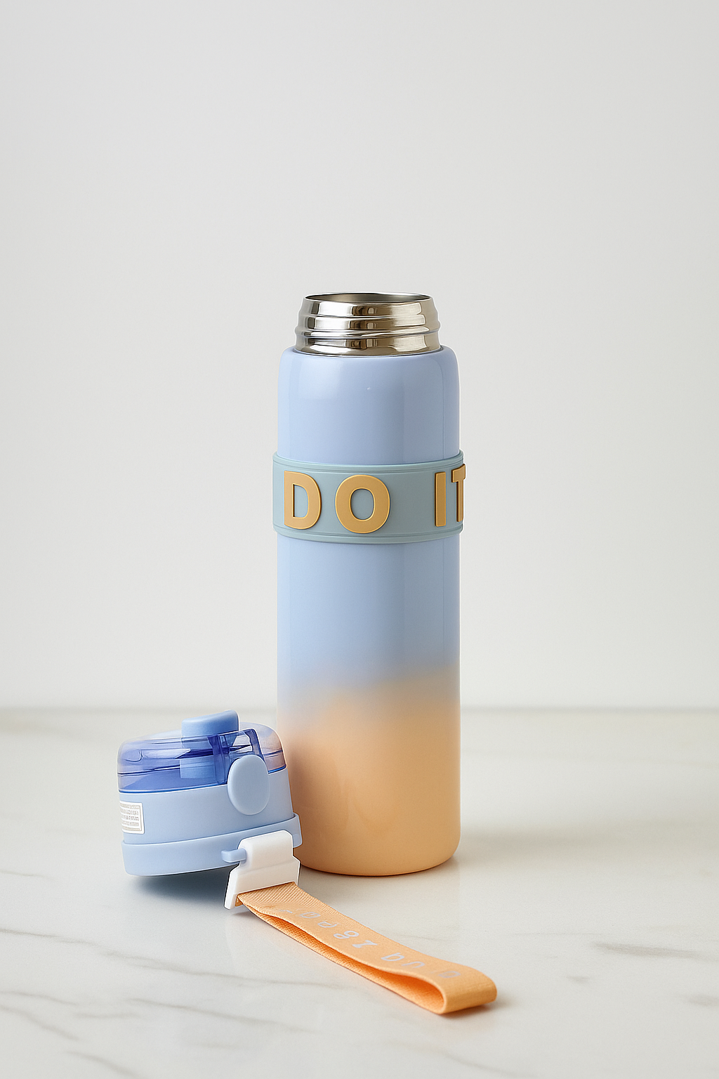 Gradient "Just Do It" Water Bottles with Multiple Lids – Stylish & Functional Hydration