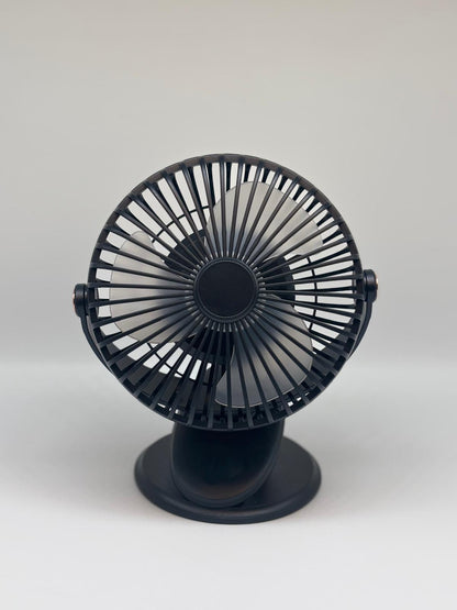 360° Adjustable Mini Clip Fan – USB Rechargeable