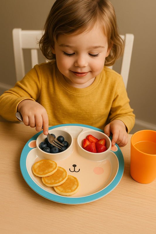 Cute Animal Section Plates for Kids – 3 Styles (Sheep, Monkey, Bear)