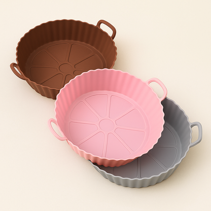 Air Fryer Liners – 6.5" Silicone with Handles