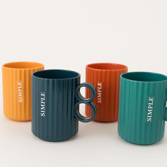 Textured Plastic Mug – 350 ml – Multiple Colors