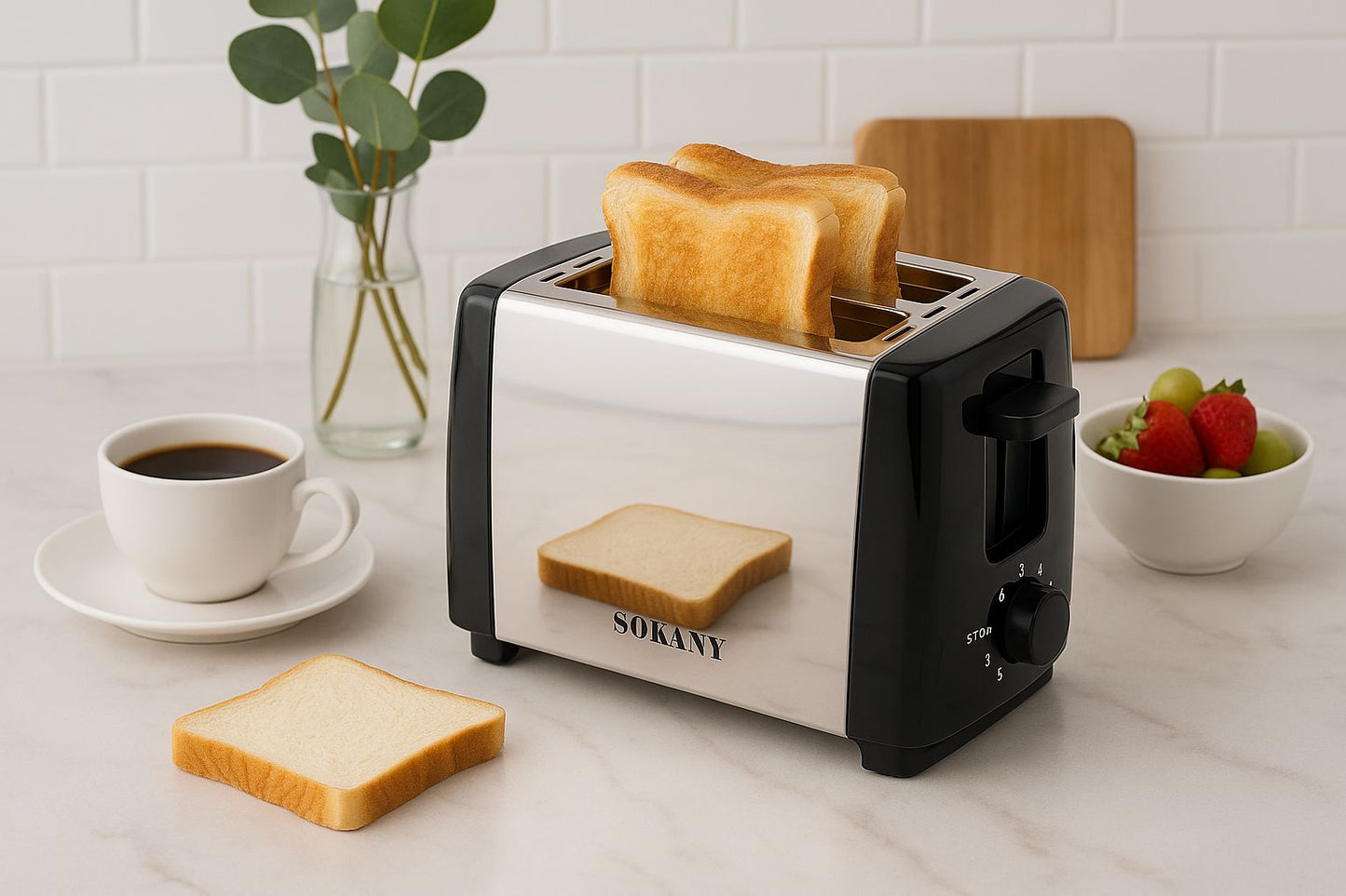 Sokany 2-Slice Stainless Steel Toaster (SK-016S) – Adjustable Browning Control