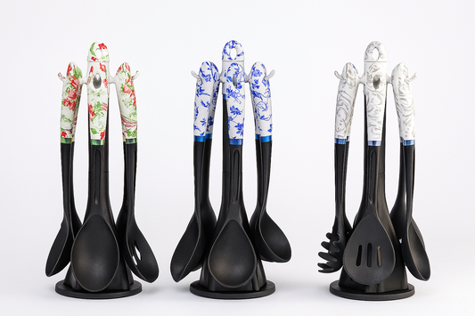 MAXBQSCH 7-Piece Heat-Resistant Nylon Kitchen Utensils Set with Holder – BPA-Free & Nonstick Safe