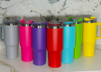 2L Stanley-Style Insulated Tumblers with Handle & Straw – Assorted Colors