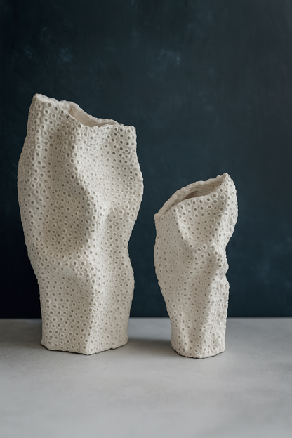 Textured Sculptural Pottery Vase – Available in 16" and 12"