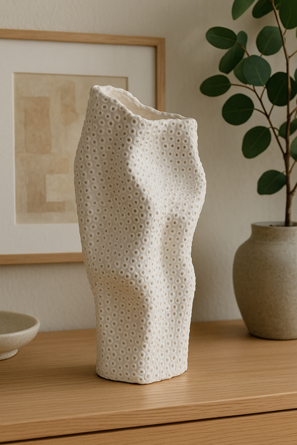 Textured Sculptural Pottery Vase – Available in 16" and 12"