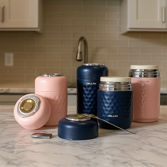 Thermal Food Flask – Hot & Cold Insulated Jar with Foldable Spoon