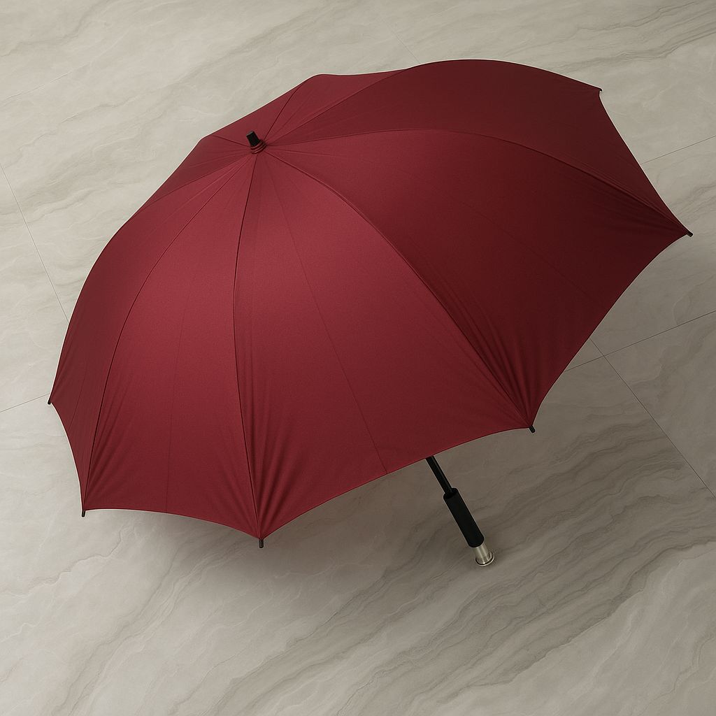 Elegant Windproof Umbrella with Metallic Look Handle – Classic Colors