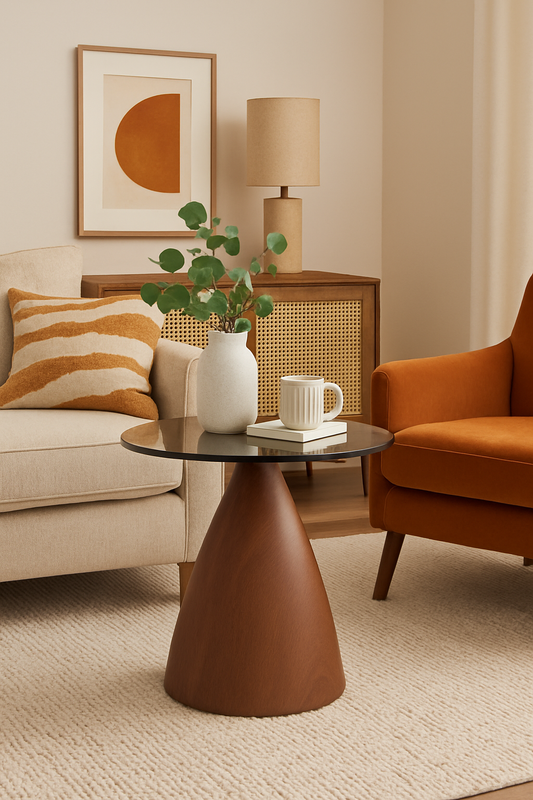 Modern Tempered Glass-Top Accent Table