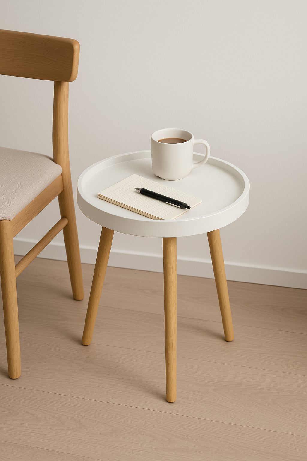 Round All-Wood Accent Table – 15.8" Diameter, 18.2" Tall