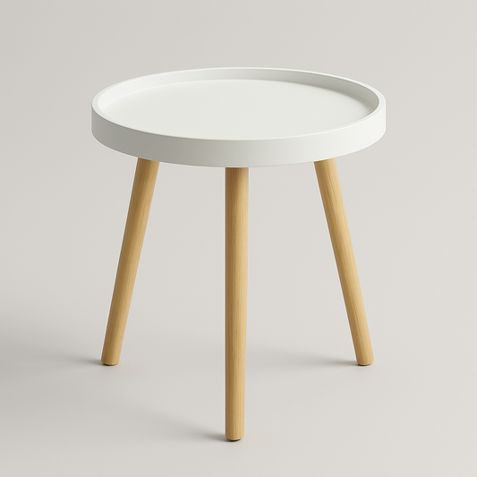 Round All-Wood Accent Table – 15.8" Diameter, 18.2" Tall